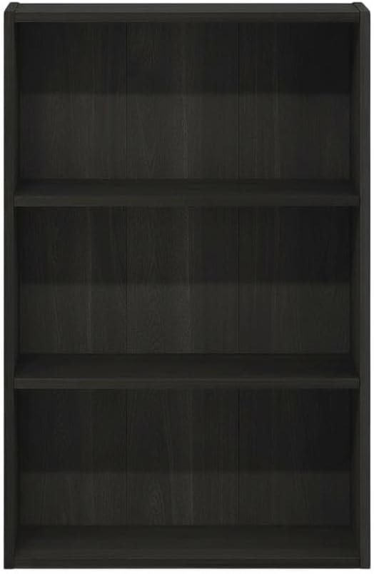 Furnifact Espresso Bookcase with Modern Design, Sturdy Wood Construction, Single Piece, Stylish Storage Solution for Living Room, Office