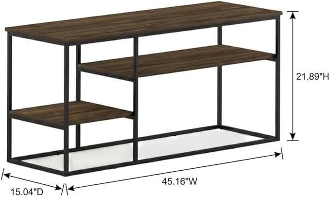 Furnifact Walnut Modern Lifestyle TV Stand for TVs up to 50 inches, Stylish Composite Wood Construction, Contemporary Design, Ample Storage Space