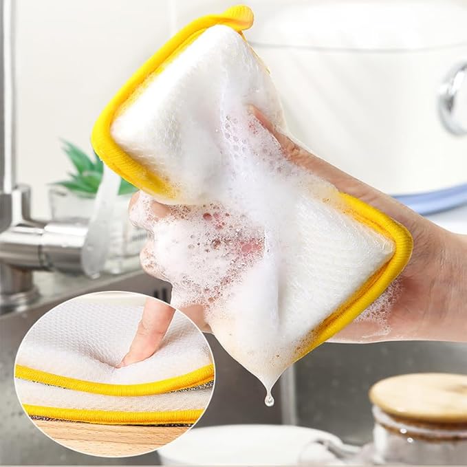 20PCS Multipurpose Dishwashing Rags, 2024 New Double Sided Sponge Kitchen Dishcloth, Multi-Purpose Absorbent Sponge Dishwashing Rags for Washing Dishes Cleaning Kitchen(3.54 * 5.31inch)