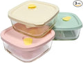 KOREAC_ Oven GLass Cooked Rice Storage Container for Freezer pastel color Set of 3