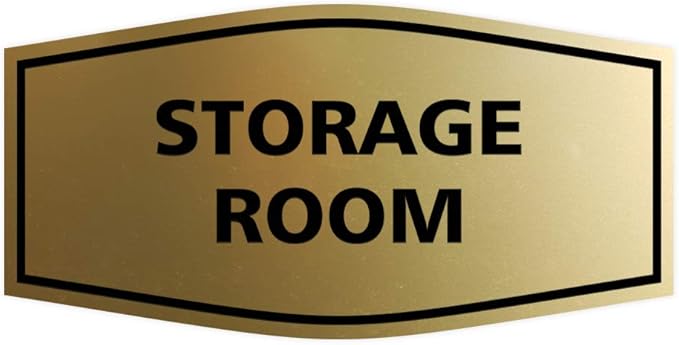 Signs ByLITA Fancy Storage Room Sign (Brushed Gold) - Medium 1 Pack