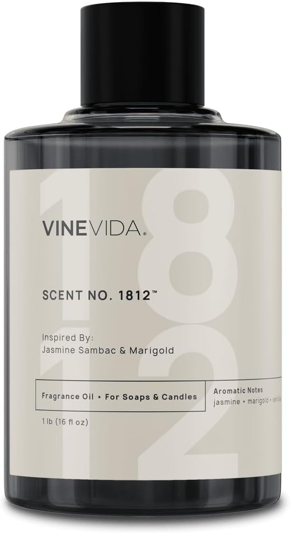 VINEVIDA [16oz] Jasmine Sambac & Marigold Fragrance Oil for Candle Making - Natural Candle Oil Scents - Soap Making Essential Oil - Made in USA