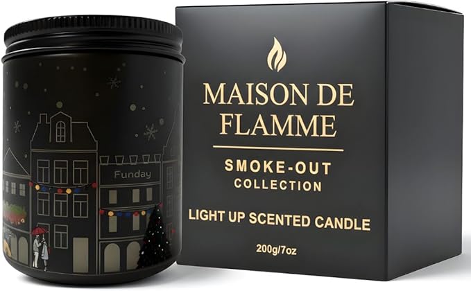 Sandalwood Scented Candle – Dual Light Glow Jar Candle (Real Flame + Heat Activated LED), Soy Wax Blend Aromatherapy Candle, 40-Hour Burn, Decorative Candle for Bedroom, Bathroom & Home Gift, 7oz