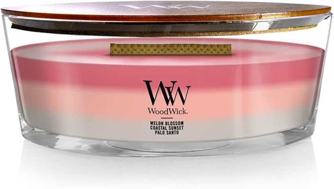 WoodWick Shoreline Trilogy Gifts for Women and Men, 16 oz Ellipse Trilogy Candle with Crackling Wick