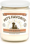 Pet's Favorite Pet Odor Candle, Clean Burning, Long Lasting Oak Scented Candle with a Natural Fiber Wick and 70 Hour Burn Time, Oak and Moss - Pack of 1