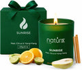 Natur IX Sunrise Scented Candles for Home | Pear,Citrus,YlangYlang | Natural Non Toxic Soy Candles with Essential Oils | 50h Long Burning