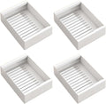 4pack Pull Out Under Sink Organizer – Expandable Sliding Cabinet Shelf for Kitchen, Bathroom, Pantry – Heavy Duty Metal Storage Rack for Cleaning Supplies and Bottles (White, 12.5-19.6 x 21 Inch)