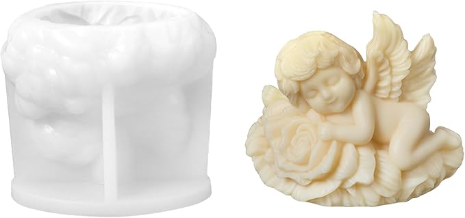 Rose Angel Candle Silicone Molds Resin Casting Mould for DIY Candle Making Polymer Clay Plaster