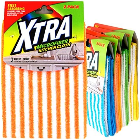 Xtra Microfiber Cloth 2Ct (15.75inx17.72in) Assorted Colors Pack of 3