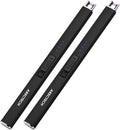 ARECTECH Electric Candle Lighter with Type-C Cable Birthday Gift for Man Women Wife Rechargeable Plasma Arc Lighters for Candle Camping Kitchen Stove Black 2 Pack