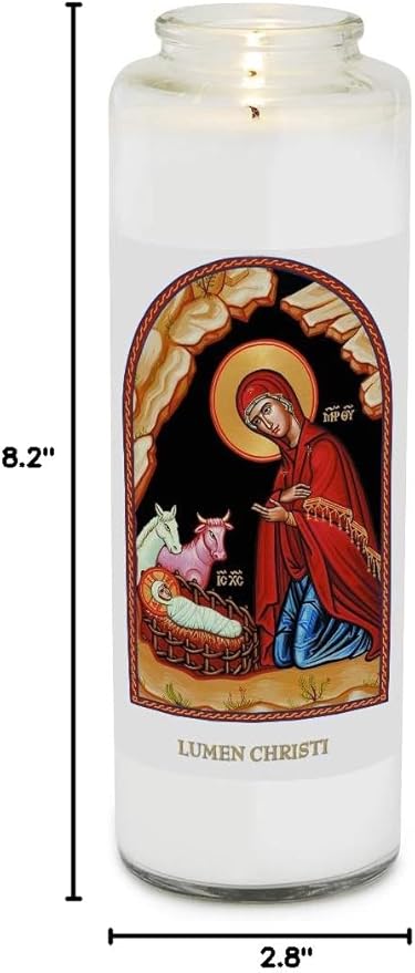 Root Candles Prayer Candles Clear Glass Devotional 7-Day Prayer Candle, 1-Count, Lumen Christi