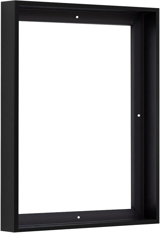 Pixy Canvas Floater Frame 16x24 for 1-1/4 (1.25) inch Deep Canvas Paintings/Canvas Prints/Wood Canvas Panels/Wall Art/Wall Decor/Home Decor/Artwork (Black, 16 x 24 inch, Portrait)