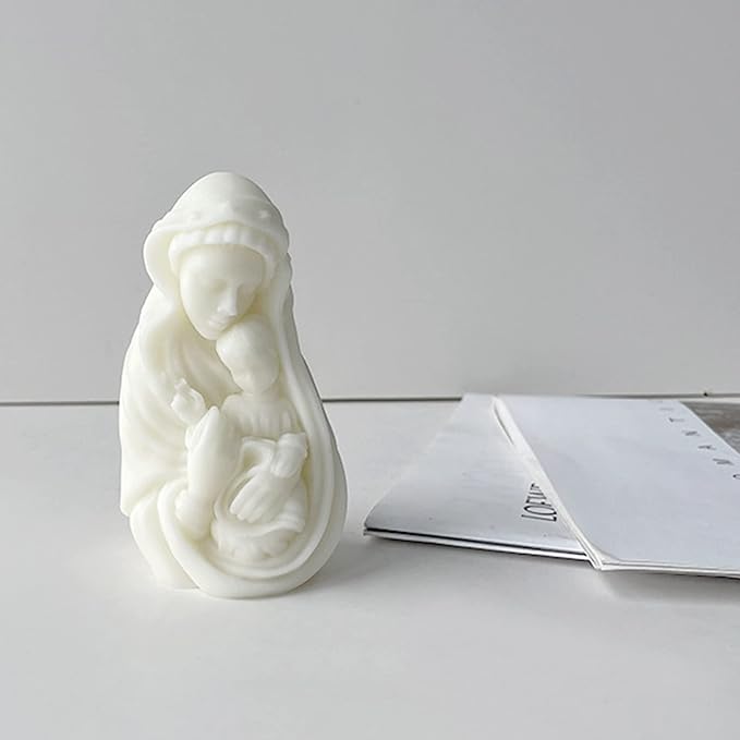 Virgin Mary Candle Mold, Silicone Mold for Religious Candle Making, Nativity Scene Candle Mold for Home Décor and Crafting