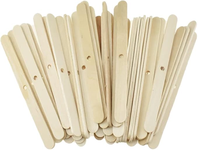 HAHIYO 50PCs Single-Hole Wood Candle Wick Centering Devices Wooden Candle Wick Holder Wick Setter Candle Wick Centering Tool for DIY Candle Making Candle Making Supplies Accessories