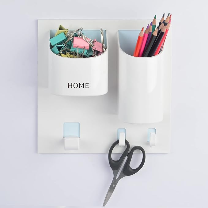 Bedside Shelf Wall Mounted Dorm Room Rack Organizer with Headset Stand Hanger,Drink Holder and Small Hooks-Use for Bedroom,Bathroom to Hold Remote,Glass,Cellphone,Beer(Vertical Type/Black)