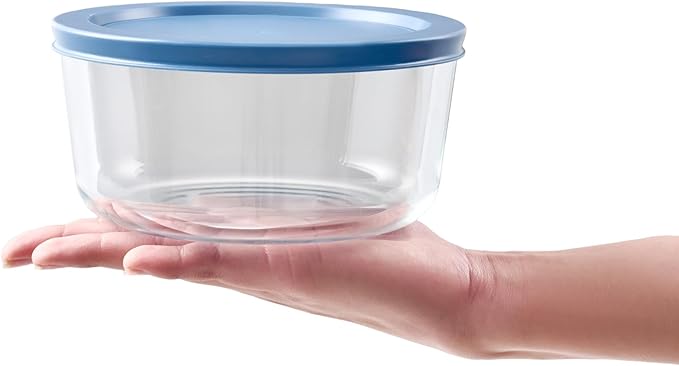 DURA LIVING 12-Piece Glass Food Storage Containers Set (6 Containers + 6 BPA-Free Lids) | 4-Cup, Leakproof | Microwave, Freezer, Oven & Dishwasher Safe | Ideal for Meal Prep & Pantry Organization