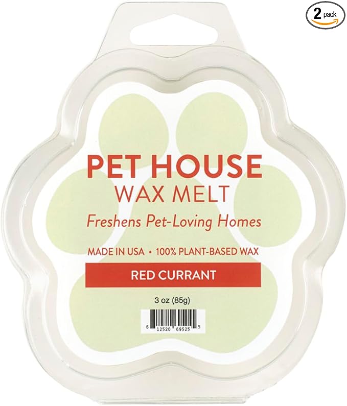 Pet House Red Currant Scented Wax Melts - Long-Lasting Plant Based Soy Wax Melts Pet Friendly Pack of 2