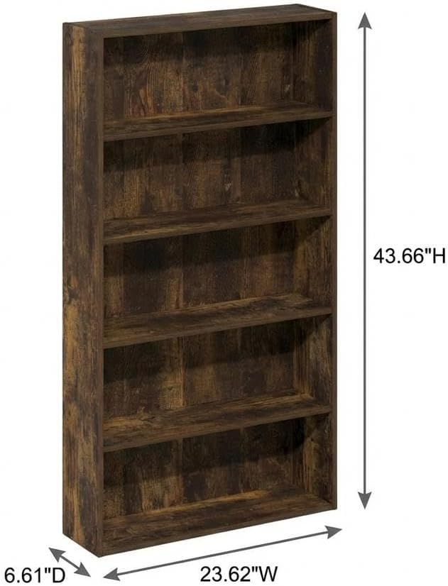 Furnifact Amber Pine Bookcase with Sturdy Wooden Construction for Home Office and Living Room Storage, Modern Design, Elegant Finish