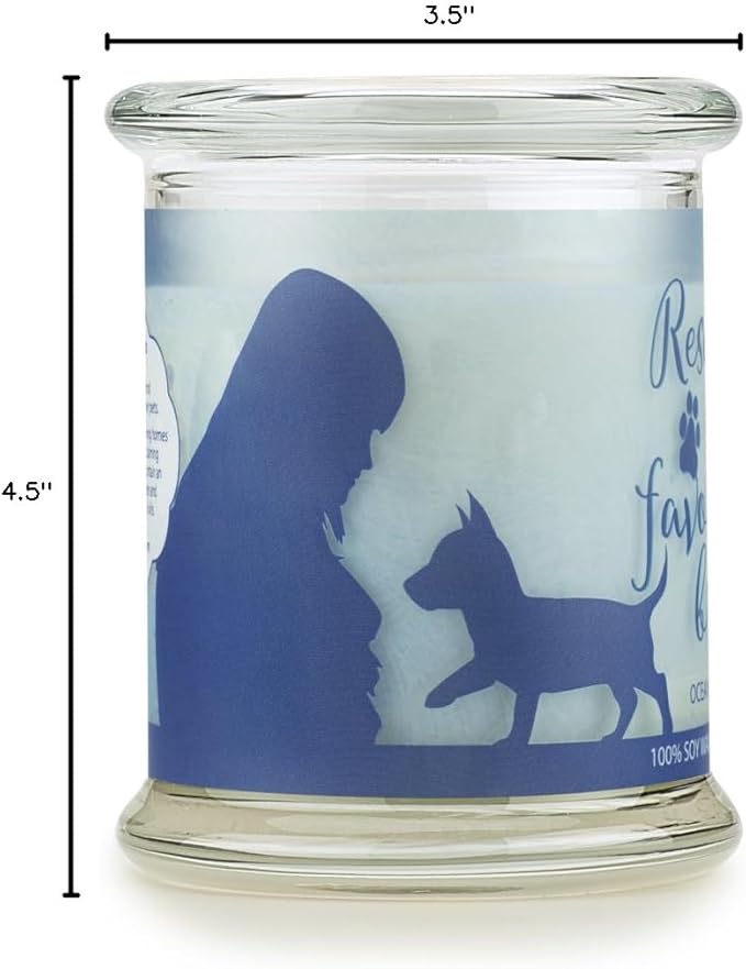 One Fur All Pet Lovers Candle - Ocean Breeze - Pet Odor Eliminator - Non-Toxic - Eco-Friendly