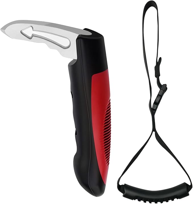 Car Handle Assist for Elderly, Door Handles for Automotive, Multifunctional Car Handle Assist, Handicapped Elderly Assistant Support Bar, Red with Strap