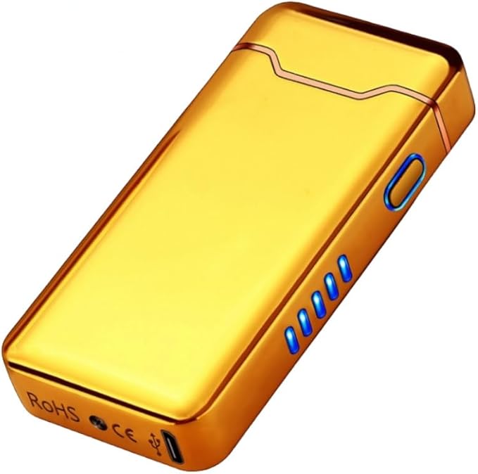 YOZWOO Plasma Lighter - USB Rechargeable Lighter High Power, Windproof Lighters Arc Lighters with Long Life Battery for Outdoor Camping, Hiking, BBQ (Gold)