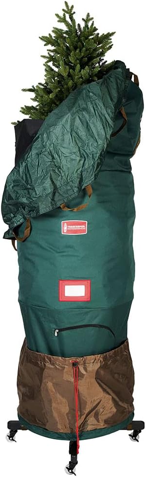 [Upright Tree Storage Bag] - 9 Foot Christmas Tree Storage Bag | Hold Artificial Trees up to 9 Feet Tall - Keep Your Fake Tree Assembled | Includes Rolling Tree Stand (9' - Large/With Tree Stand)