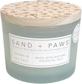 Sand + Paws Scented Candle - Ocean & Sea Salt –Luxurious Air Freshening Jar Candles Neutralize pet Odors and Enhance Home décor – 100% Cotton Lead-Free Wicks - 12 oz