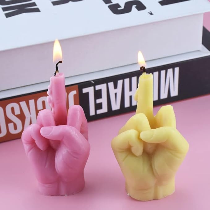 3D Hand Shaped Silicone Mold for Candle Making, Gesture Candle Mold,Middle Finger Shaped Resin Casting Mould for Making Candle Baking Soap Wax Cake Mousse Ice Cream