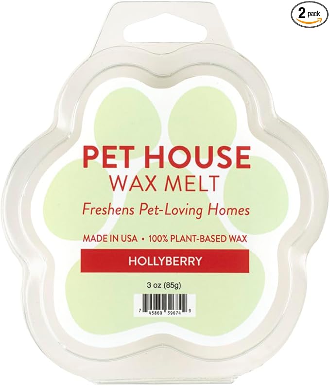 Pet House Hollyberry Scented Christmas Wax Melts - Natural, Long-Lasting, Plant Based Pet Friendly Soy Wax Melts Pack of 2