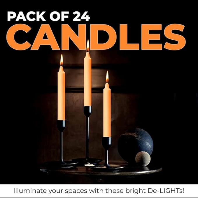 Welburn Veda&Co Church Candles - Pack of 24, 19mm x 7" (7 Hour Burn Time), 100% Paraffin Wax, for Memorial, Christmas Eve, Shabbat (White)