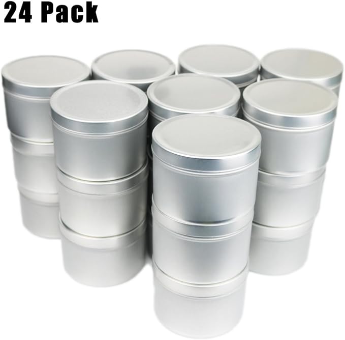EricX Light Candle Tin 24 Piece, 8 oz, for Candle Making