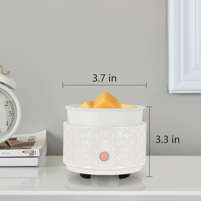 kobodon Ceramic Wax Melt Warmer - 3-in-1Electric Wax Warmer-Fragrance Candle Burner for Scented Wax Tarts and Essential Oils - Wax Melts as Gifts for Moms Grandma Women Girls（White）…