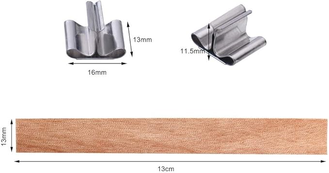 100 pcs Wooden Candle Wicks kit, Include 50 Pcs 5.1 X 0.5 Inch Candle Making Wicks and 50 Pcs Iron Stand Naturally Smokeless Wooden Candle Wicks Candle Cores for DIY Candle Making