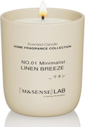 M&SENSE Natural Soy Candle| Linen Breeze | 5.3 oz | Mini Spring Scented Candles for Relaxation, Valentines Day Gift, Home Décor | for Bedroom, Office, Party Small