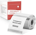 Phomemo Transparent Round Labels Compatible with Phomemo M110 M220 M200 M120 M150 M250 M260 M108 M100 Label Printer, 1.96" x 1.96" (50x50mm) 140 Labels, Clear Thermal Labels