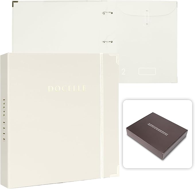 3-Ring Important Document Organizer Life File Manager with Labels Folder Organize Sturdy Hardboard Expanding Pockets for Important Papers, Passports, Letters, Birth Certificates