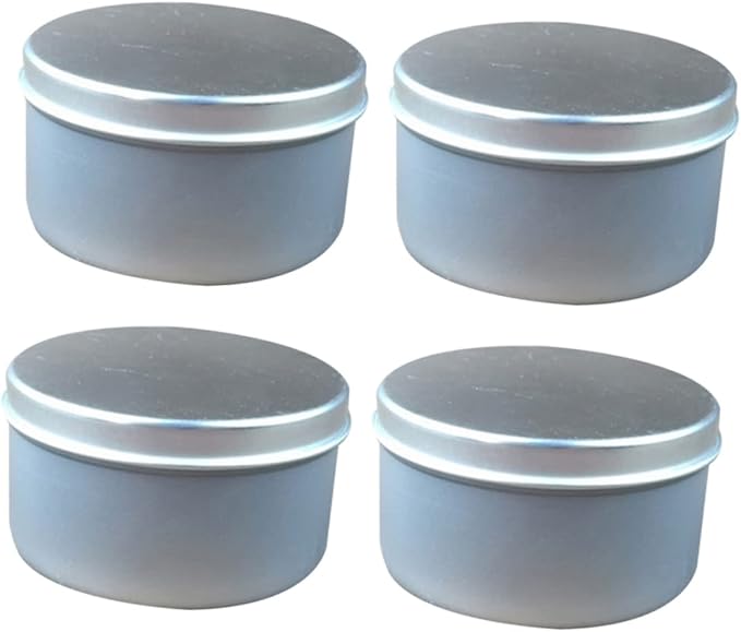 IWOWHERO 4pcs Candle Iron Can for Scented Candle Making Premium Tin Box for Home Practice Easy Mold and Storage Lightweight Travel Silver Finish
