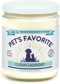Pet's Favorite Plant Based Odor Candle for Home, Clean Burning Pet Friendly Air Freshener Candle with a Natural Fiber Wick and 70 Hour Burn Time, Fresh Laundry
