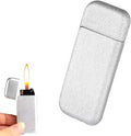 NIVEK Slim Compact Lighter, Ultra Thin, Small Portable, Soft Flame Refillable for Men Women (Sandy Silver)