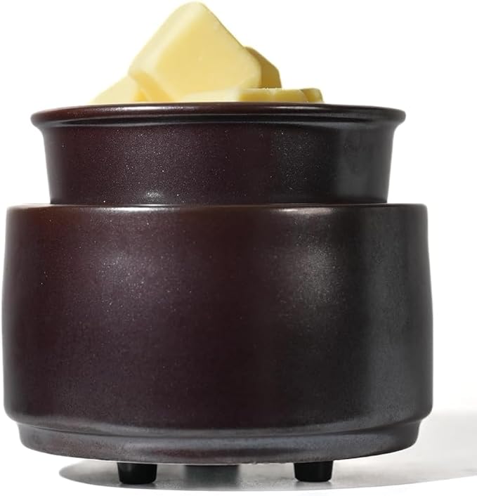 Ceramic Electric Wax Melt Warmer & Cube Oil Melter Cute Small Warmers Aromatherapy for Home Decorative Burner Melts Scented Candle Tart Scent Warm Fragrance (Bronze Color)