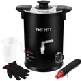 FAST MELT 5 Liter Wax Melter for Candle Making, Electric Wax Melting Pot with Easy Pour Spout & 30-110C Temp Control, Easy Clean for Home Candle Business Starter (Heat Gun + Gloves + Measuring Cup)