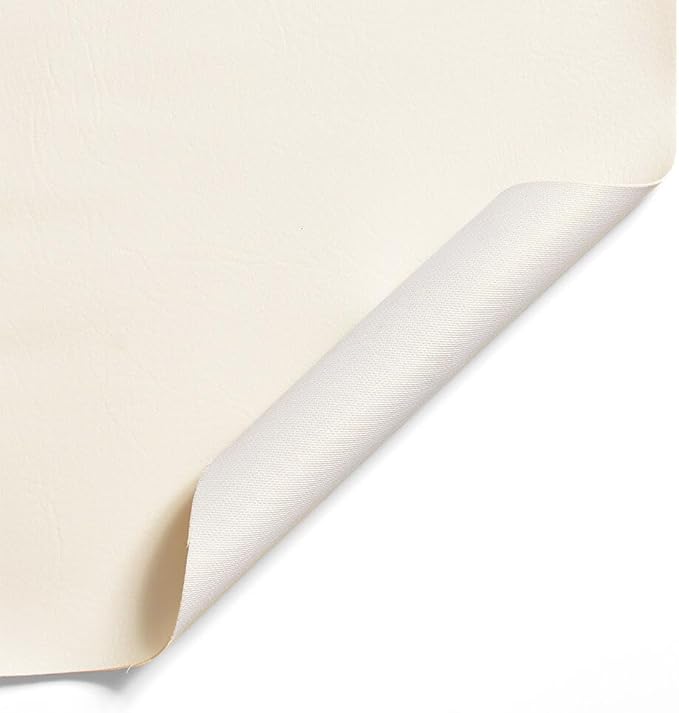 Ottertex Vinyl Fabric Faux Leather Pleather Upholstery 54" Wide by The Yard (1 Yard, Off White)