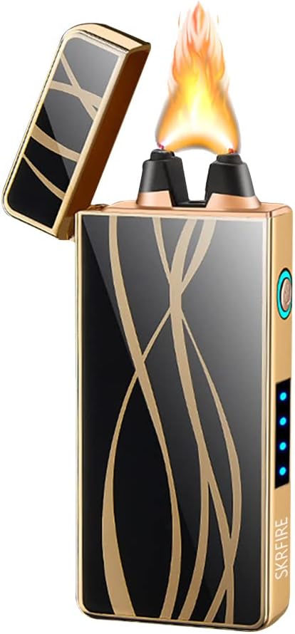 SKRFIRE Flameless Electric USB Rechargeable Windproof Plasma Lighter - Portable Fashion Outdoor for Camping, Hiking(Thread)