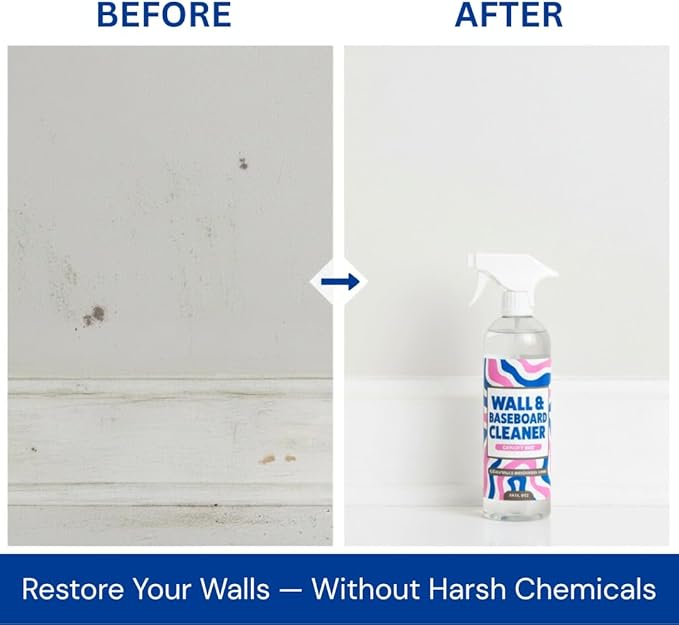 812 Wall Cleaner Spray – Safely Cleans Painted Walls, Baseboards, Kitchen Cabinets, Doors & More | Family & Pet Friendly | Made in America | 24oz.