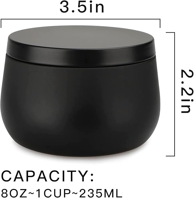 8oz Candle Tins 24 Pieces,Candle Jars Candle Containers with Lids, 8 oz, for Candles Making, Arts & Crafts, Storage, and Gifts (BLACK 12PCS+GOLD 12PCS)