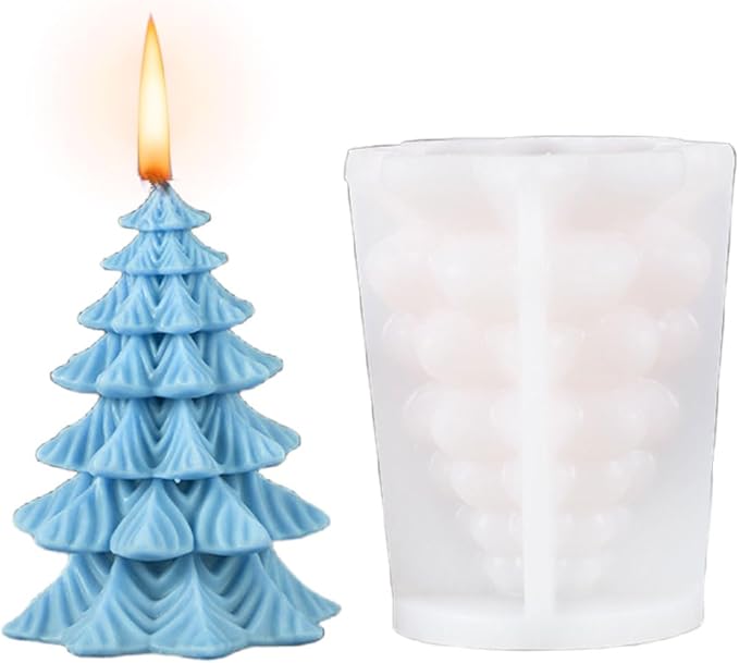 Elk Candle Moulds for Candle Making, Deer Pattern Pillar Candle Mold, Christmas Reindeer Silicone Mold for Soy Wax Candle, Aromatherapy Candle, Gypsum, Plaster, Home Decor (Xmas Tree)