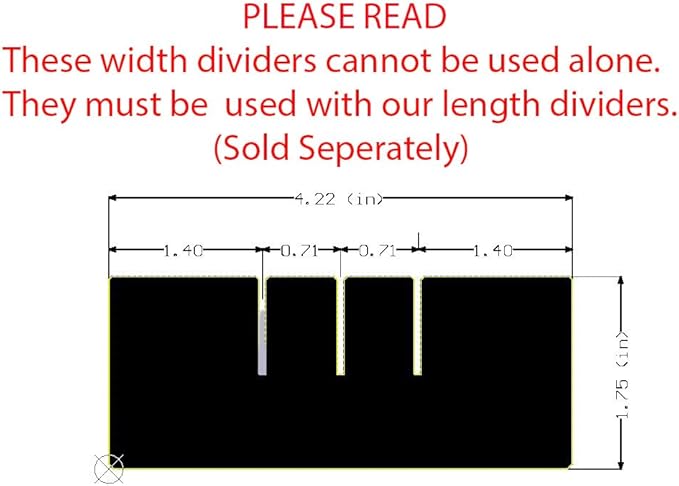 (6-Pack) Large Drawer Configurable Width Dividers compatible with Akro-Mils Plastic Storage Craft Cabinets, (Dividers Only)