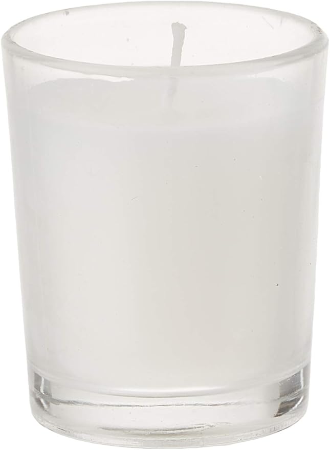 Hosley Set of 24 Unscented Clear Glass Filled Votive Candles. Hand Poured Wax Candle Ideal Gifts for Aromatherapy, Spa, Weddings, Birthdays, Holidays, Party.