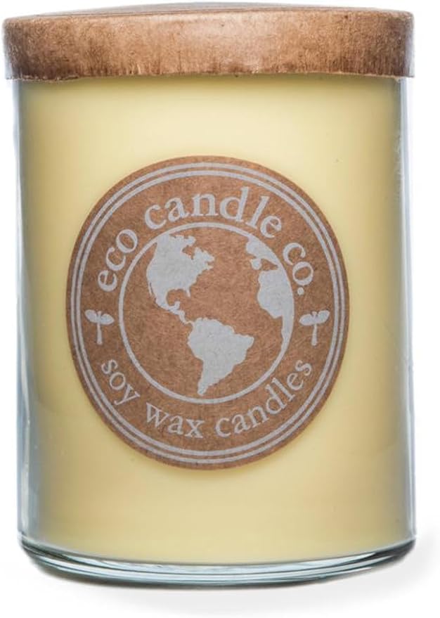 ECO CANDLE CO. Recycled Candle, Sunshower, 18 oz. - Scents of Citrus & Musk - 100% Soy Wax, No Lead, Kraft Paper Label & Lid, Hand Poured, Phthalate Free, Made from Midwest Grown Soybeans