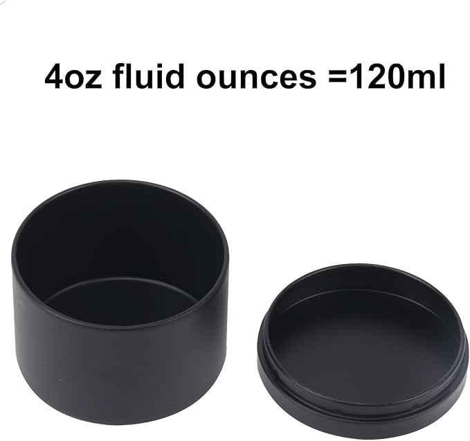 48 Pack 4 oz Black Metal Candle Tins with Lids, Round Bulk Metal Candle Jar, Matte Finish, for DIY Candle Making and Storage